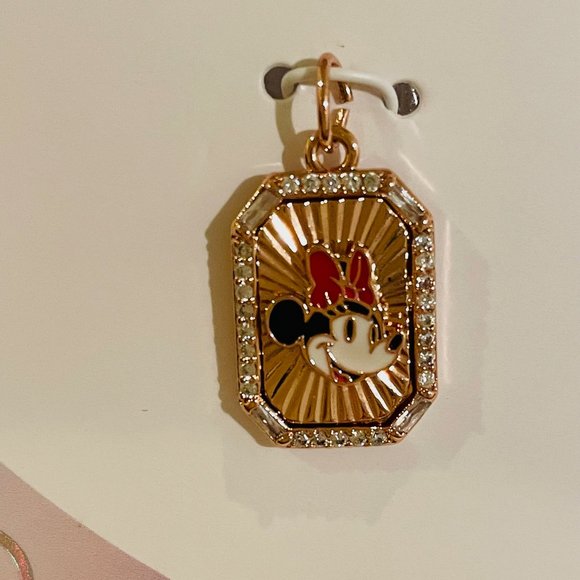 DISNEY Cubic Zirconia Enamel rose gold plated, Minnie Mouse Pendant Necklace,16" - Picture 2 of 14